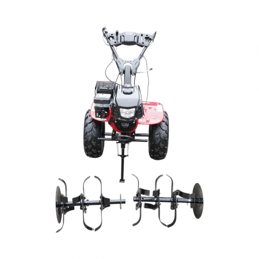 Motocultor 7.5 CP cu freza 100cm, motor pe benzina 4 timpi 212cc OHV, viteze 2+1, transmisie pinioane, roti 19x7-8 Breckner Germany